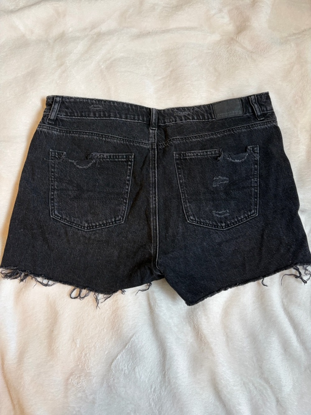 American Eagle Outfitters Black Distressed Cutoff Jean Shorts - Picture 2 of 8